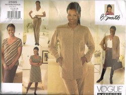 2595 Vogue B SMITH JACKET, BIAS A-DRESS, TOPS, BOTTOMS PATTERN 6-22 3 SZS UNCUT
